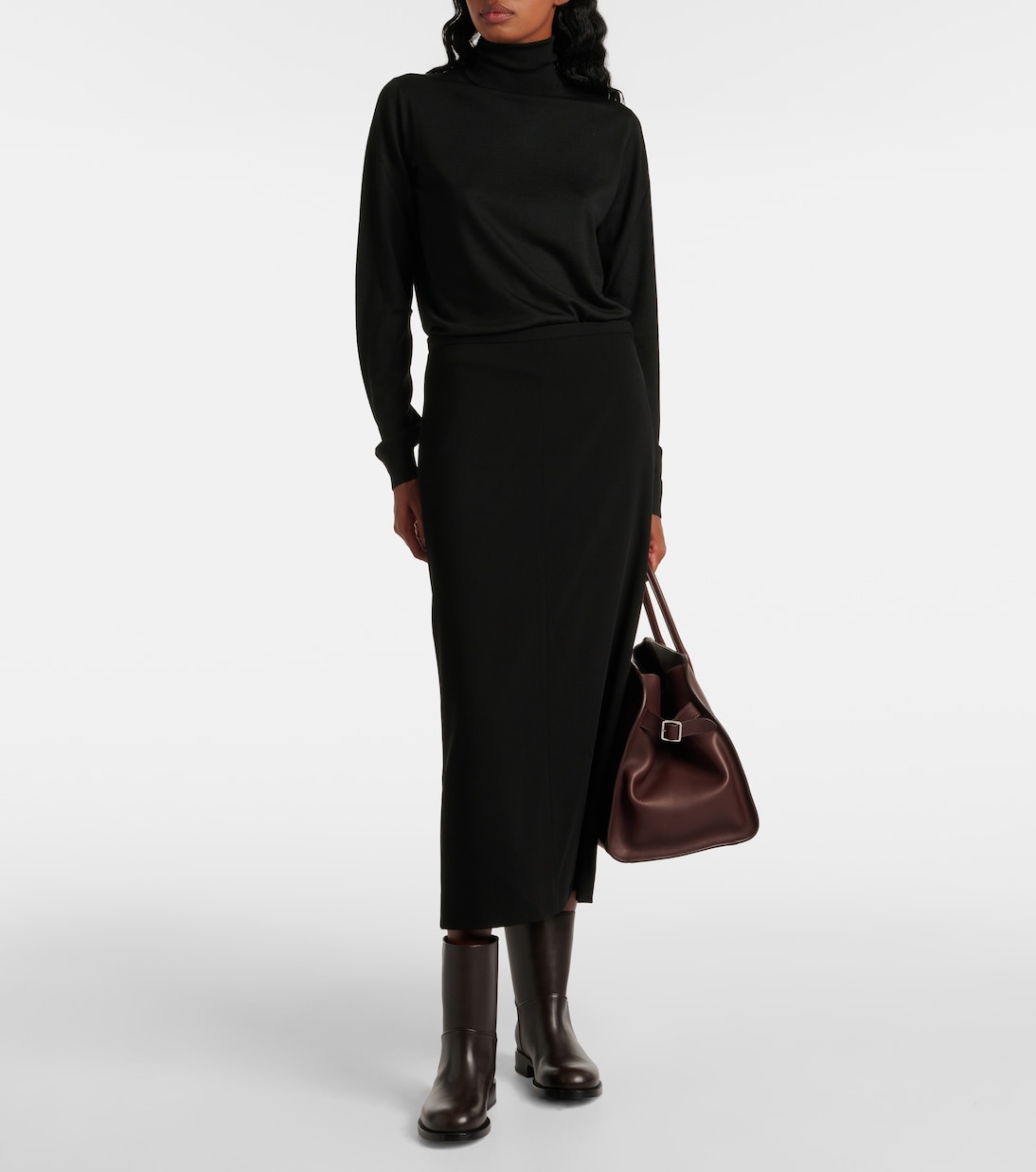 Matias wool-blend midi skirt | The Row