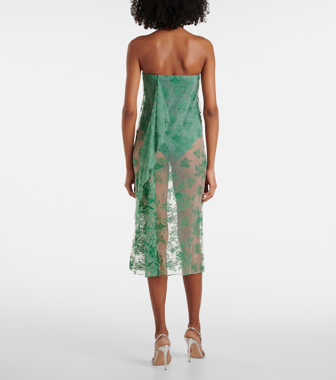 Abito midi in pizzo senza spalline | Christopher Esber
