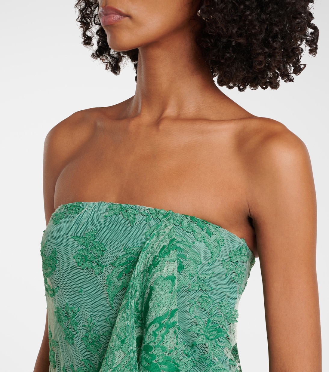 Abito midi in pizzo senza spalline | Christopher Esber