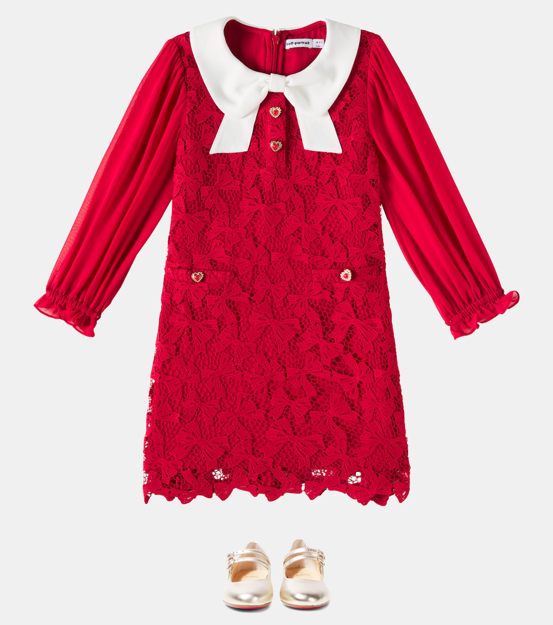 Abito in pizzo con fiocco | Self-Portrait Kids