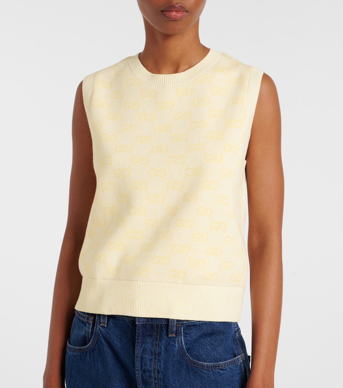 Jersey en mezcla de algodón con GG | Gucci