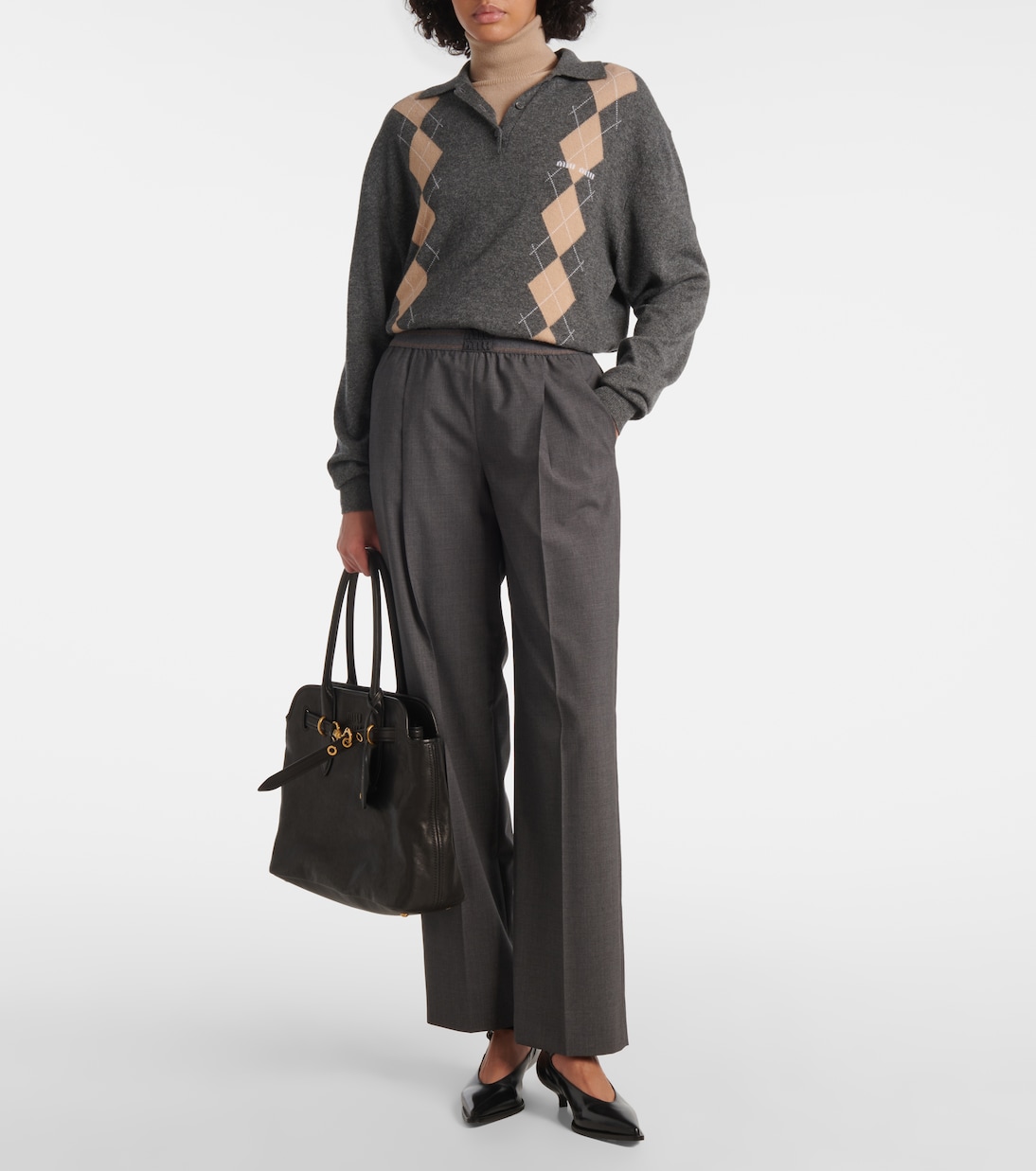 Virgin wool straight pants | Miu Miu
