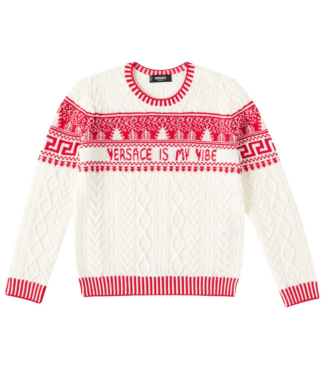 Fair Isle virgin wool sweater | Versace Kids