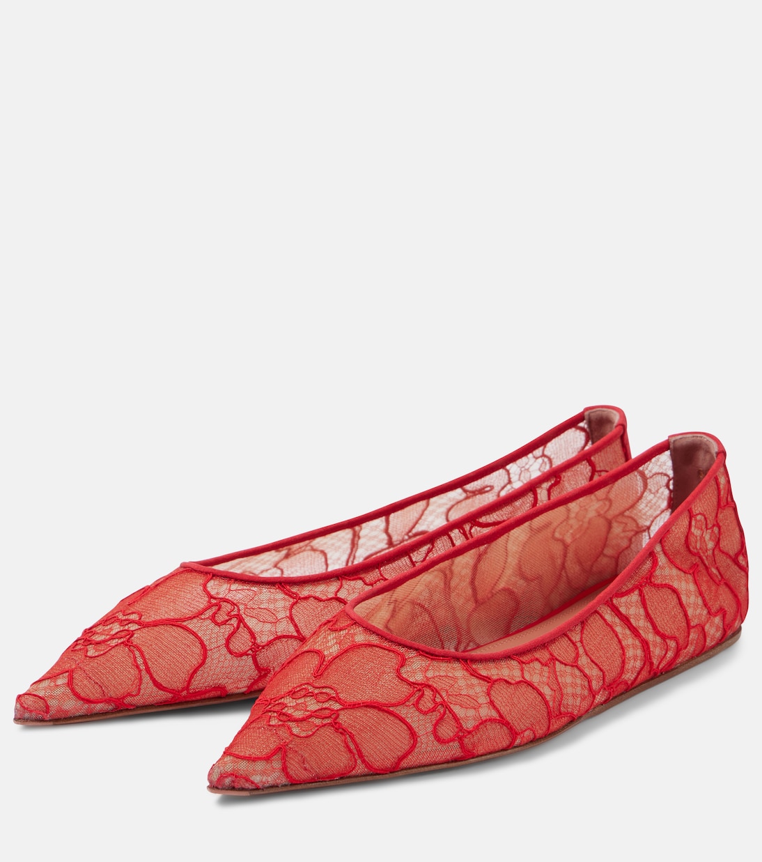Scarpe ballerina in pizzo Barbara di Amina Muaddi per uno stile giovane e raffinato