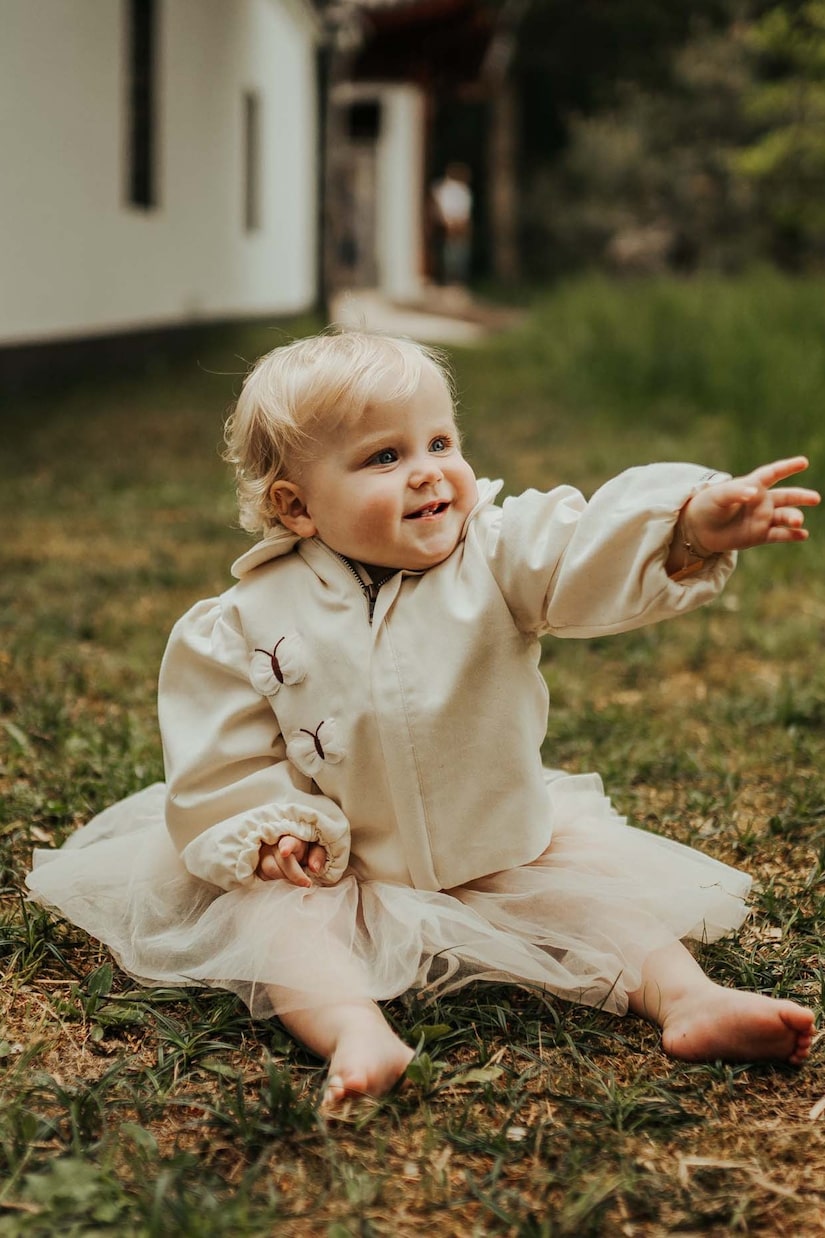 Baby - Tutina Aamina in jersey e tulle | Donsje