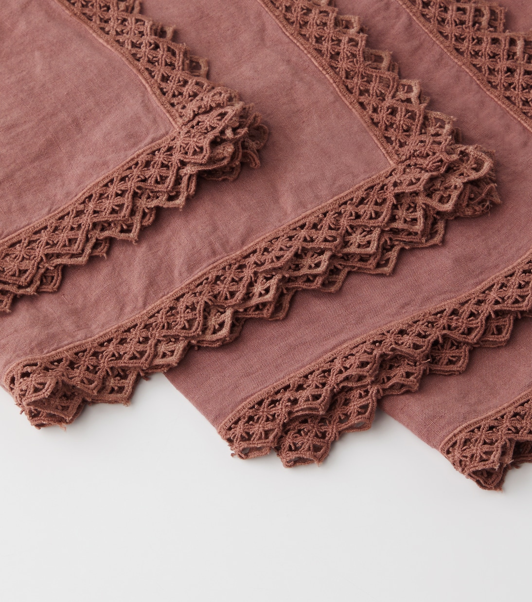 Set of 4 macramé linen napkins | Once Milano