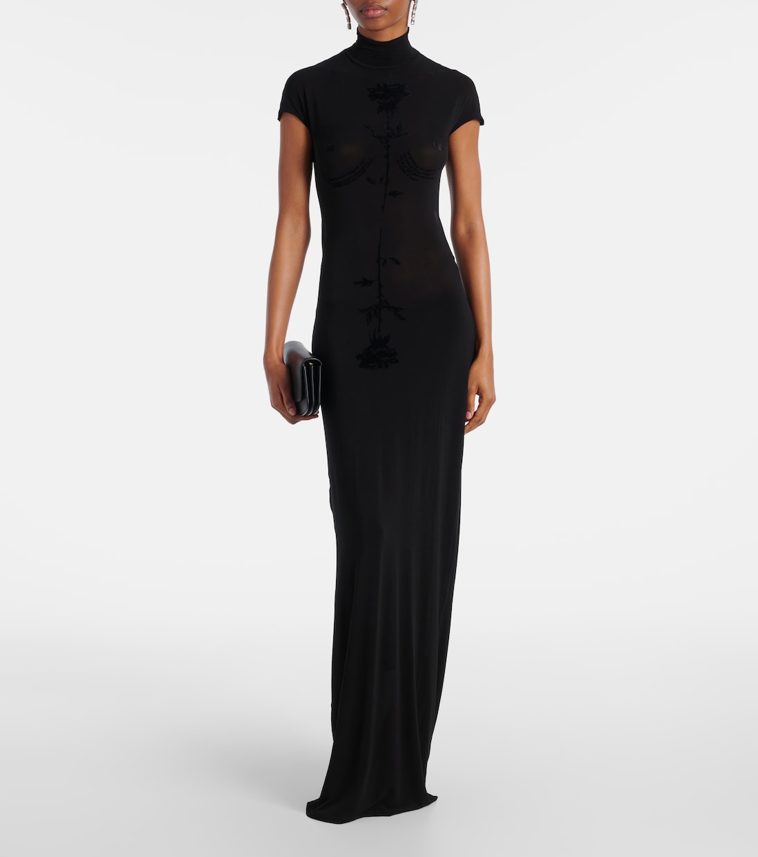Velvet jersey maxi dress | Jean Paul Gaultier