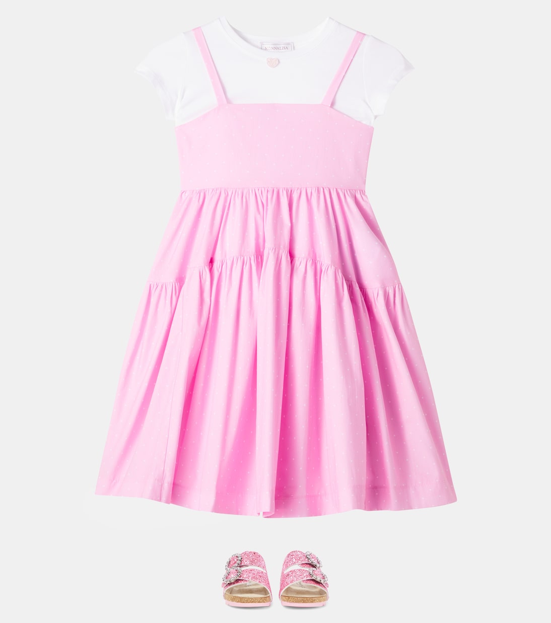 Vestido en popelín de algodón | Monnalisa