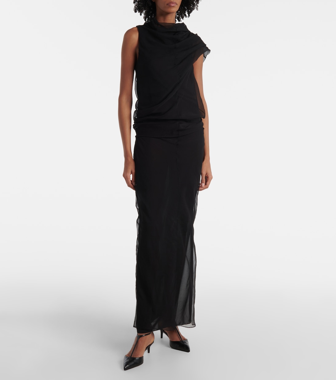 Robe longue Jeanty en tulle | Khaite