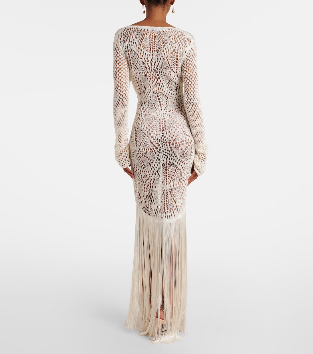 Vestido largo de croché con flecos | Stella McCartney