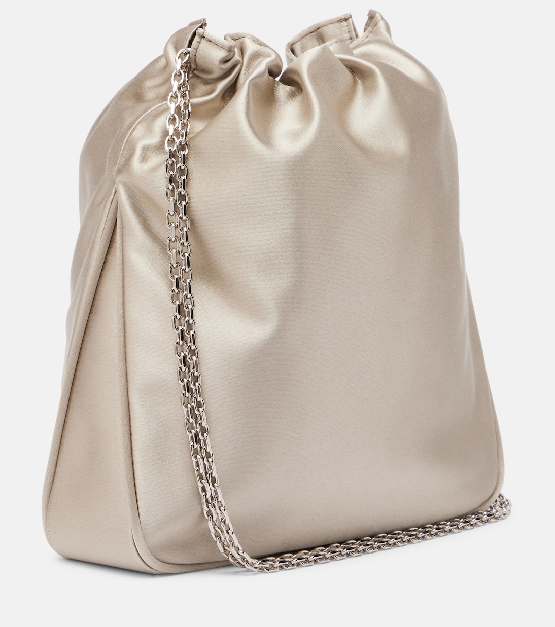 حقيبة دلو Pilgrim Mini من الساتان مع تزيين | Roger Vivier