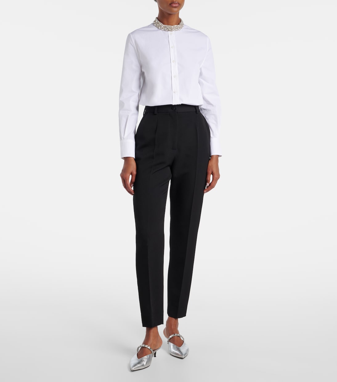 Crystal-embellished cotton shirt | McQueen