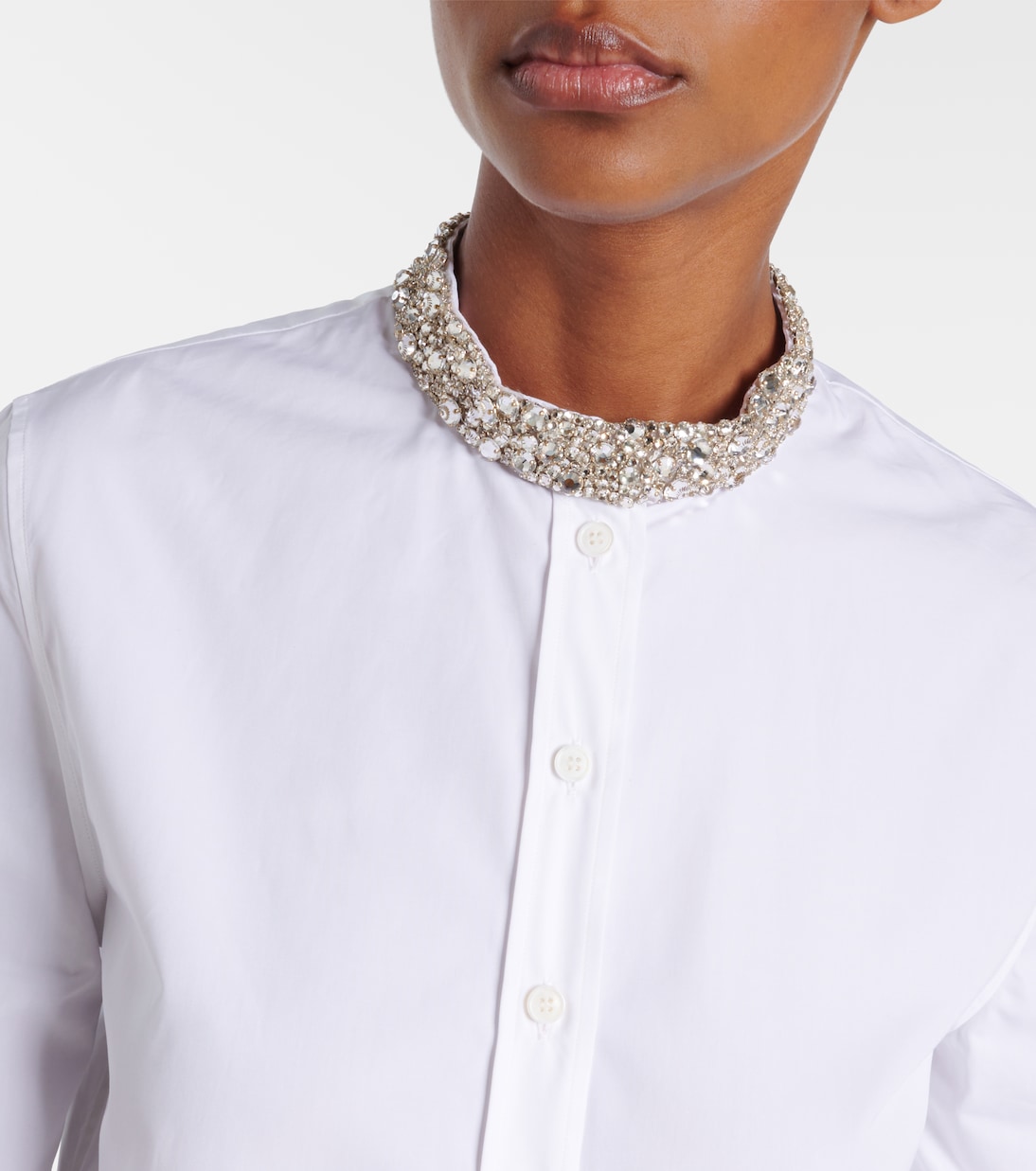 Crystal-embellished cotton shirt | McQueen