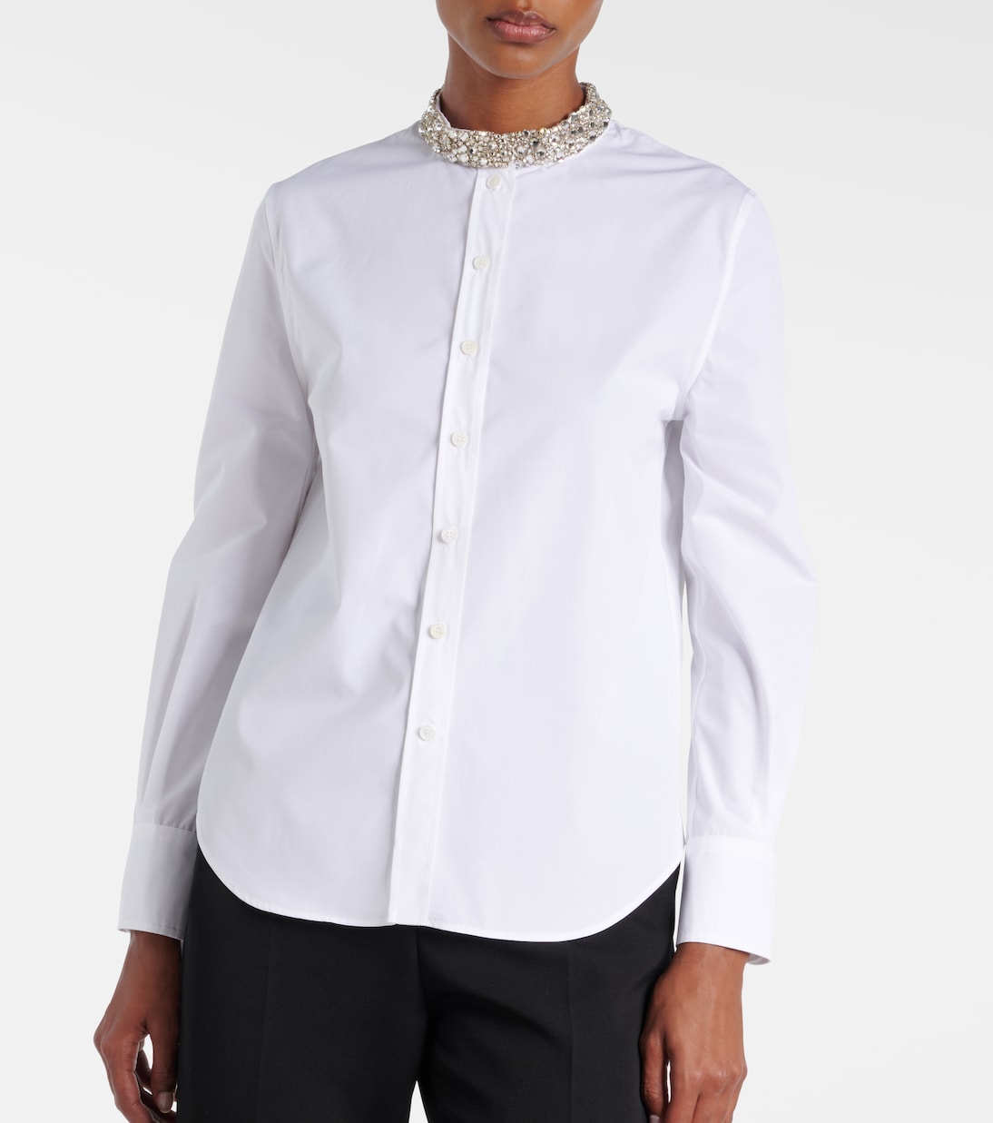 Crystal-embellished cotton shirt | McQueen