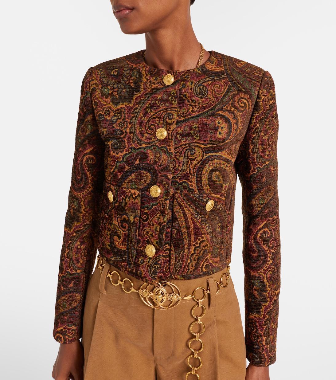Veste raccourcie en jacquard de cachemire | Chloé