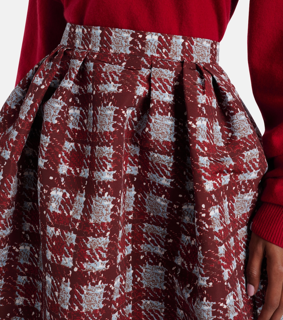 Plaid faille midi skirt | Oscar de la Renta