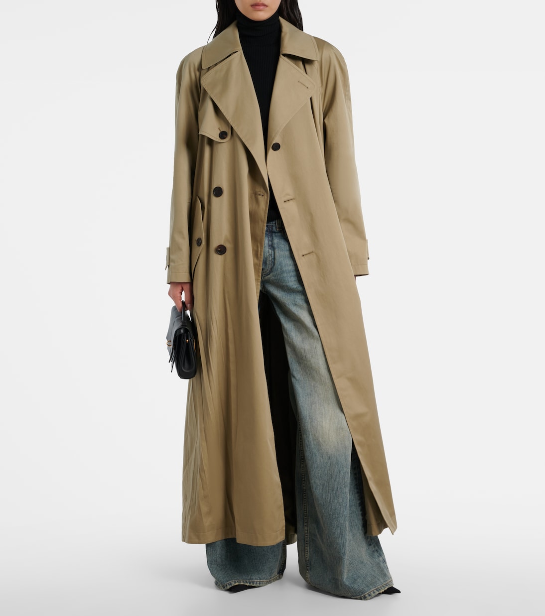 Cocoon cotton twill trench coat | Balenciaga