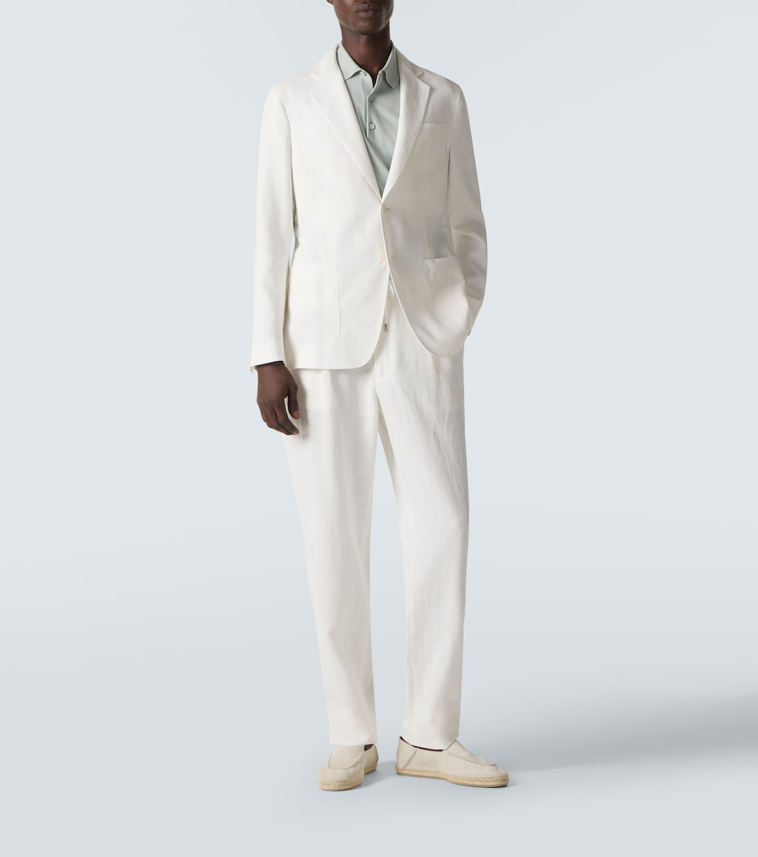 Linen canvas tapered pants | Giorgio Armani
