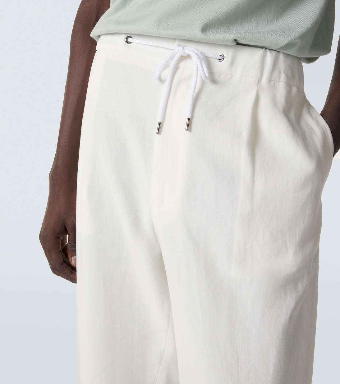 Linen canvas tapered pants | Giorgio Armani