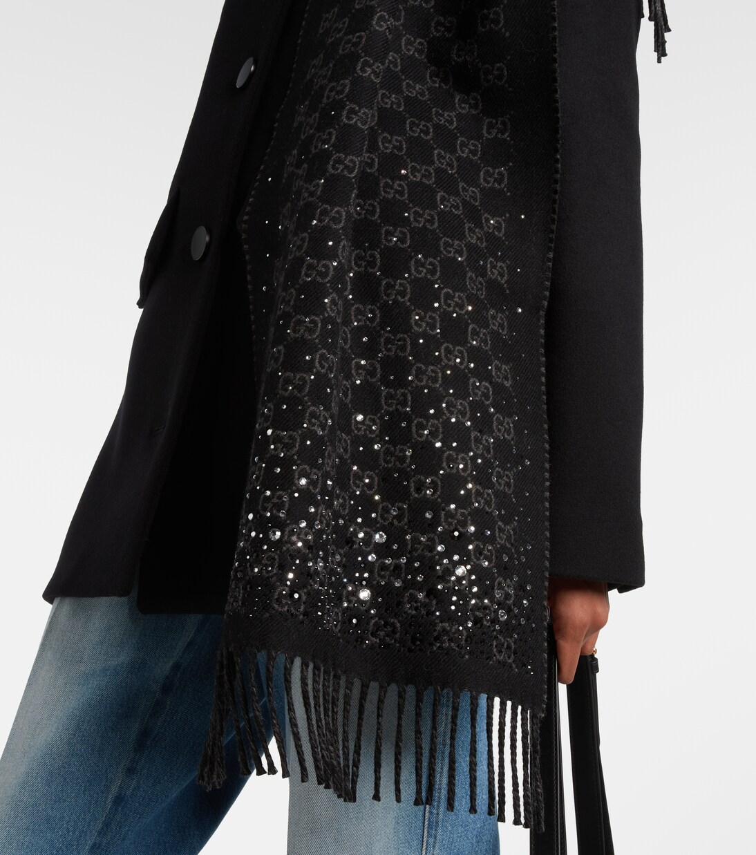 GG embellished wool scarf | Gucci