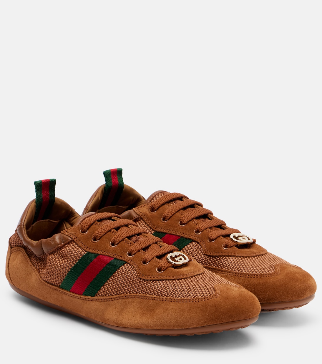 Gucci Shift suede-trimmed sneakers | Gucci
