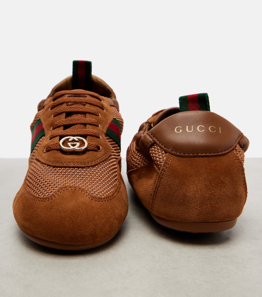 Gucci Shift suede-trimmed sneakers | Gucci