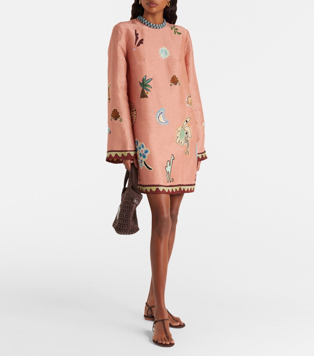 x LRNCE vestido corto Laurence de lino y seda | Alémais