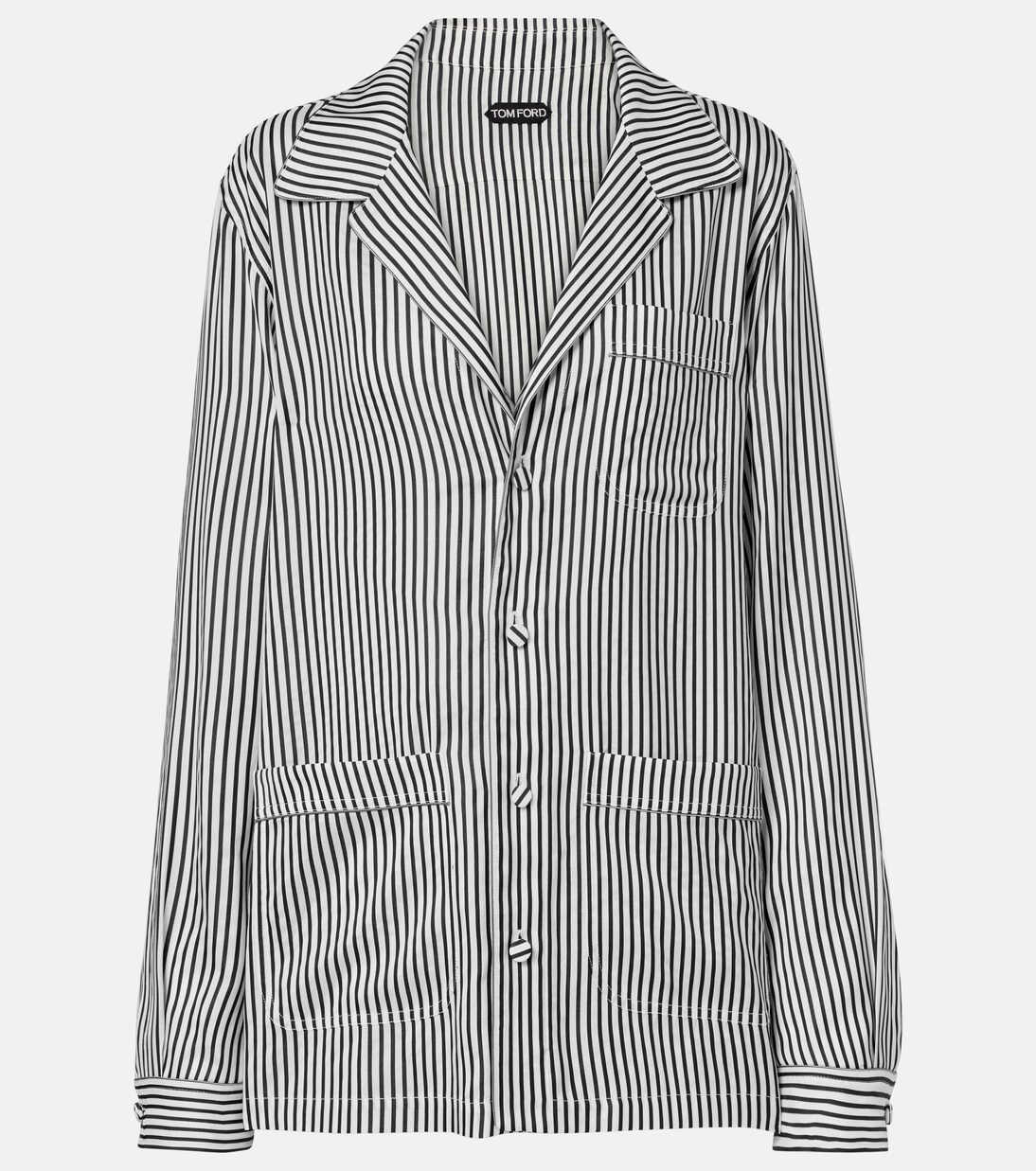 Camisa de seda oversized a rayas | Tom Ford
