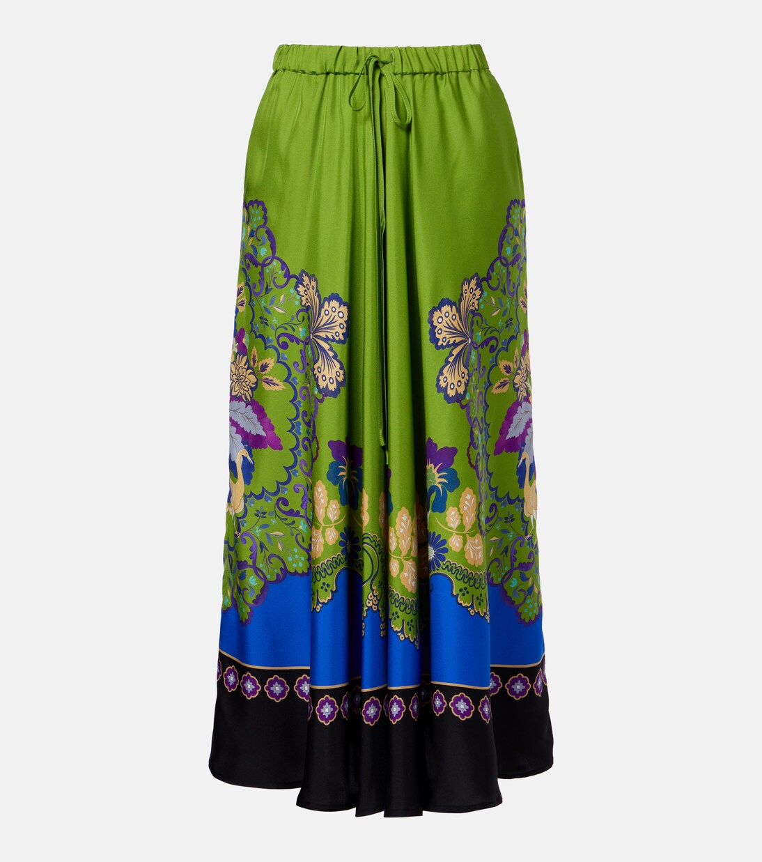Printed silk midi skirt | La DoubleJ