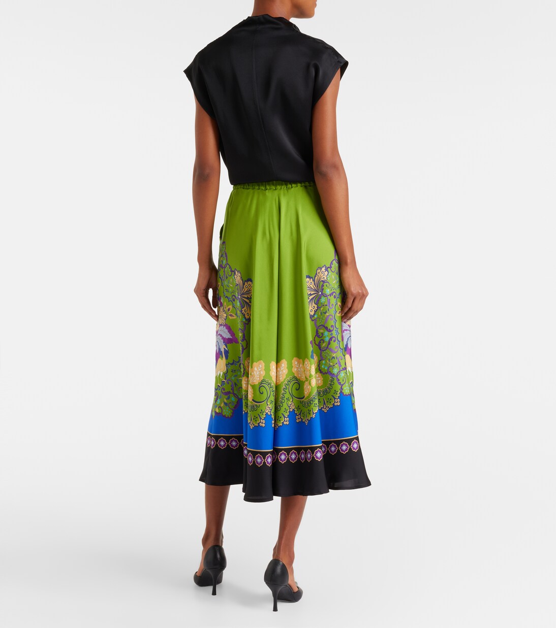 Printed silk midi skirt | La DoubleJ