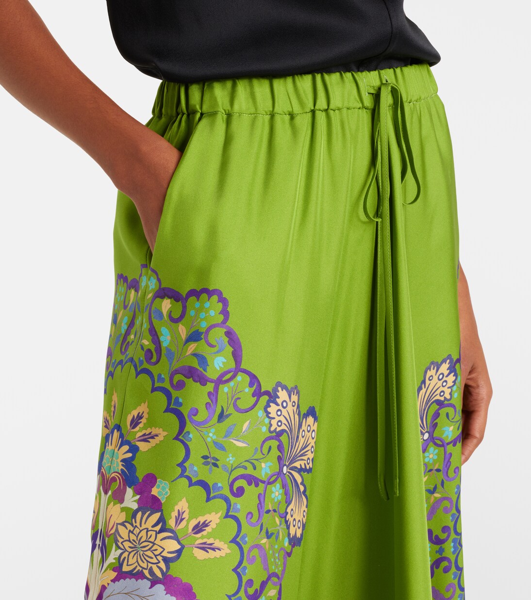 Printed silk midi skirt | La DoubleJ