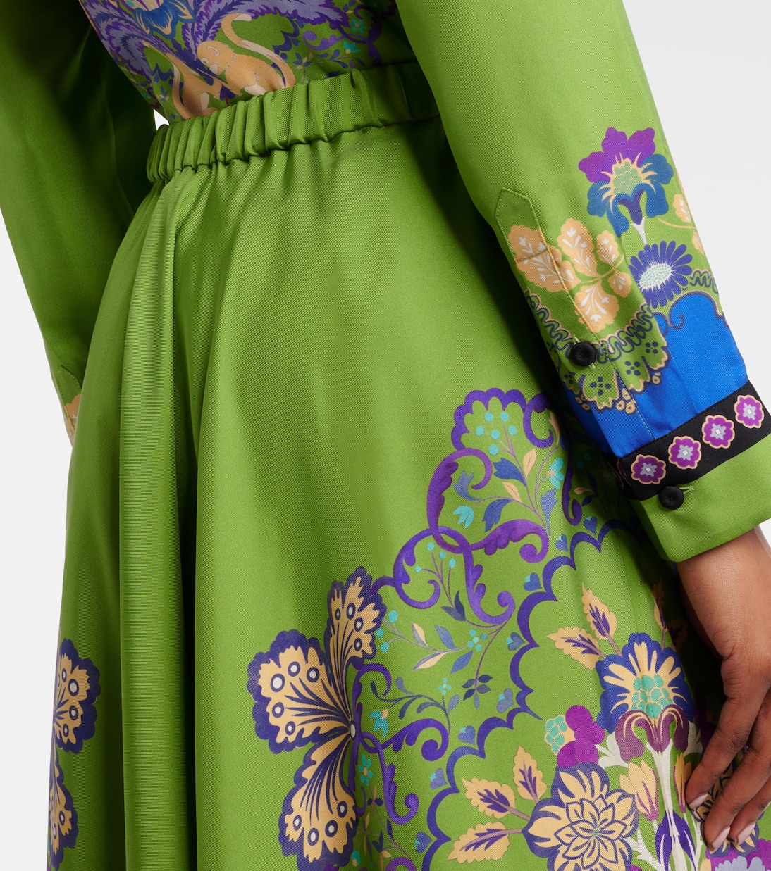 Printed silk midi skirt | La DoubleJ