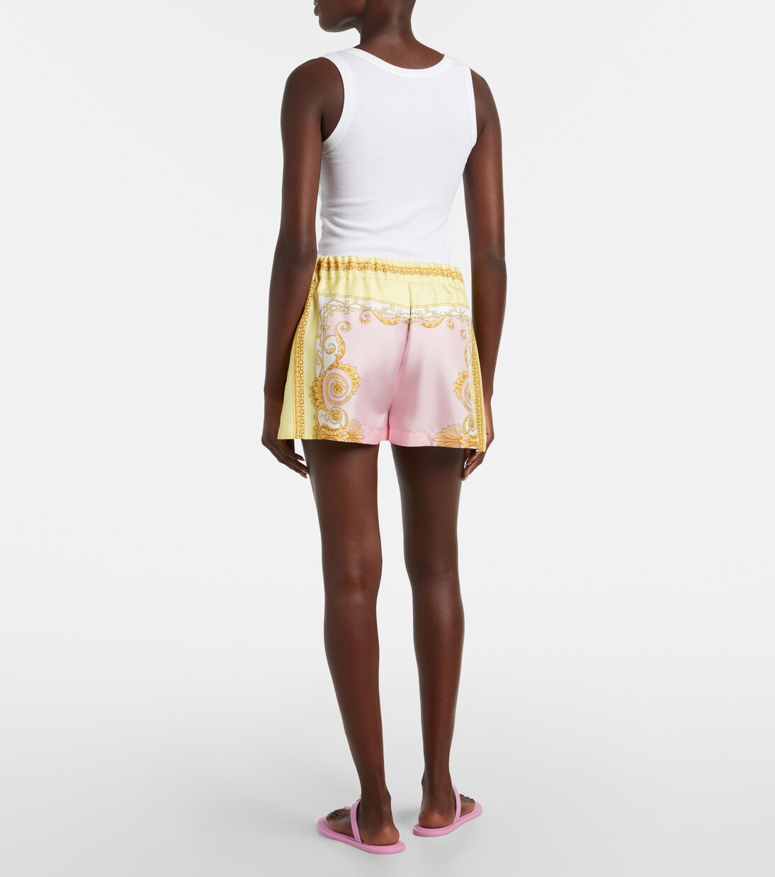 Shorts Underwater Barocco aus Seiden-Twill | Versace