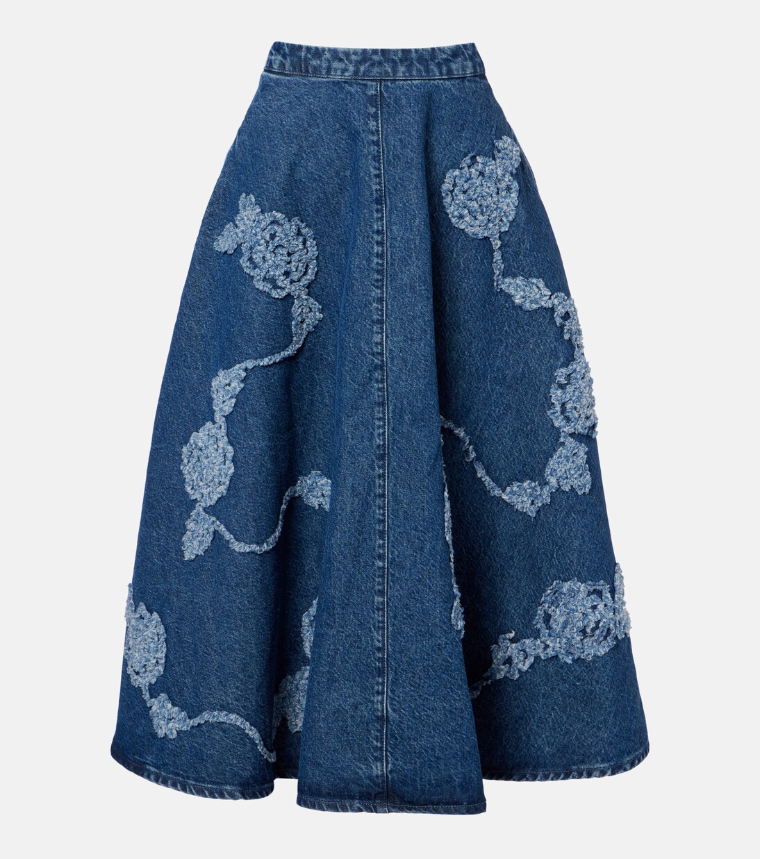 Berty embroidered denim midi skirt | Rotate