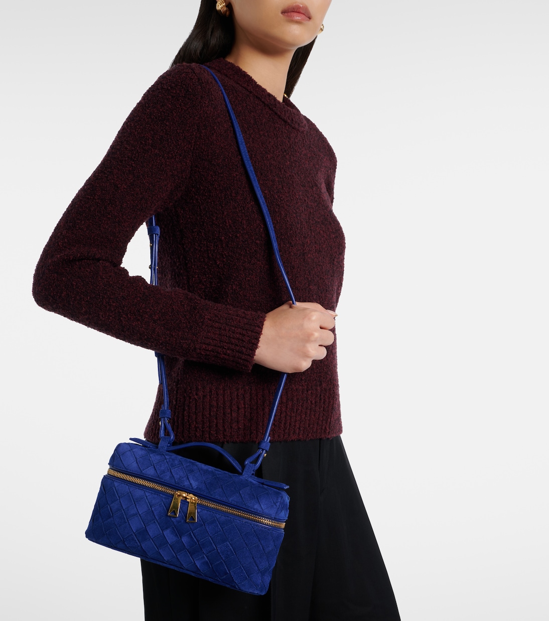 Bang Bang Intrecciato suede vanity bag | Bottega Veneta