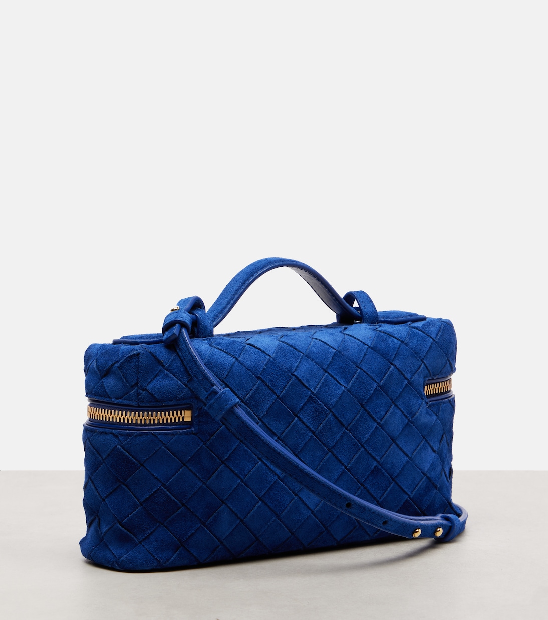 Bang Bang Intrecciato suede vanity bag | Bottega Veneta