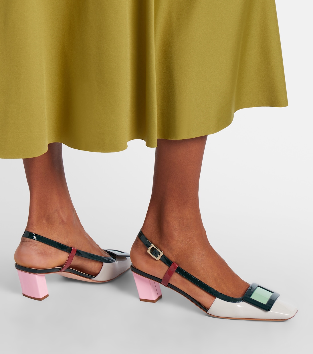 Belle Vivier 45 leather slingback pumps  | Roger Vivier