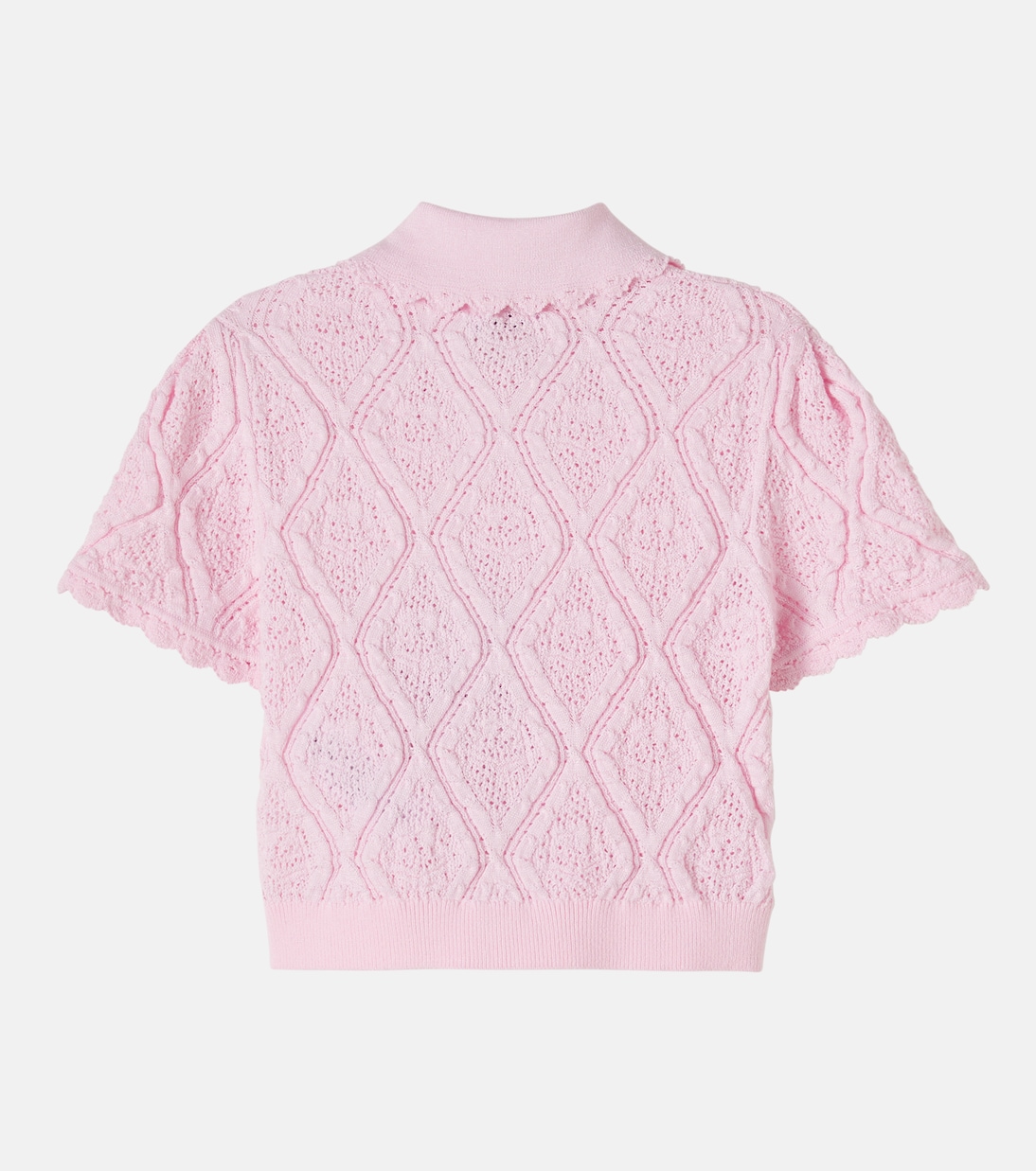 Embroidered pointelle cotton-blend top | Self-Portrait Kids