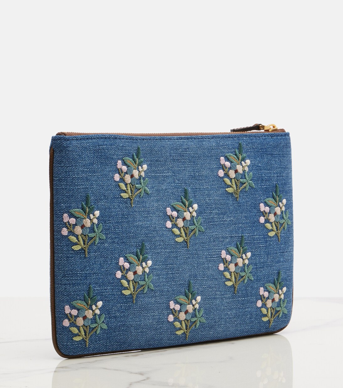 VLogo embroidered denim pouch | Valentino Garavani