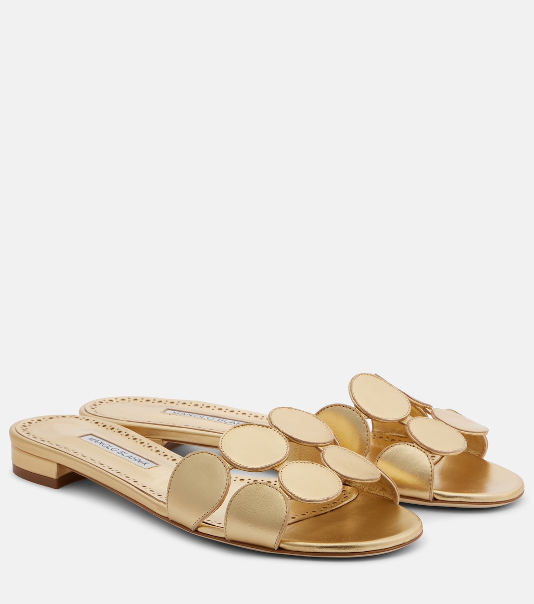 Sandalias Haribalmuflat de piel metalizada | Manolo Blahnik