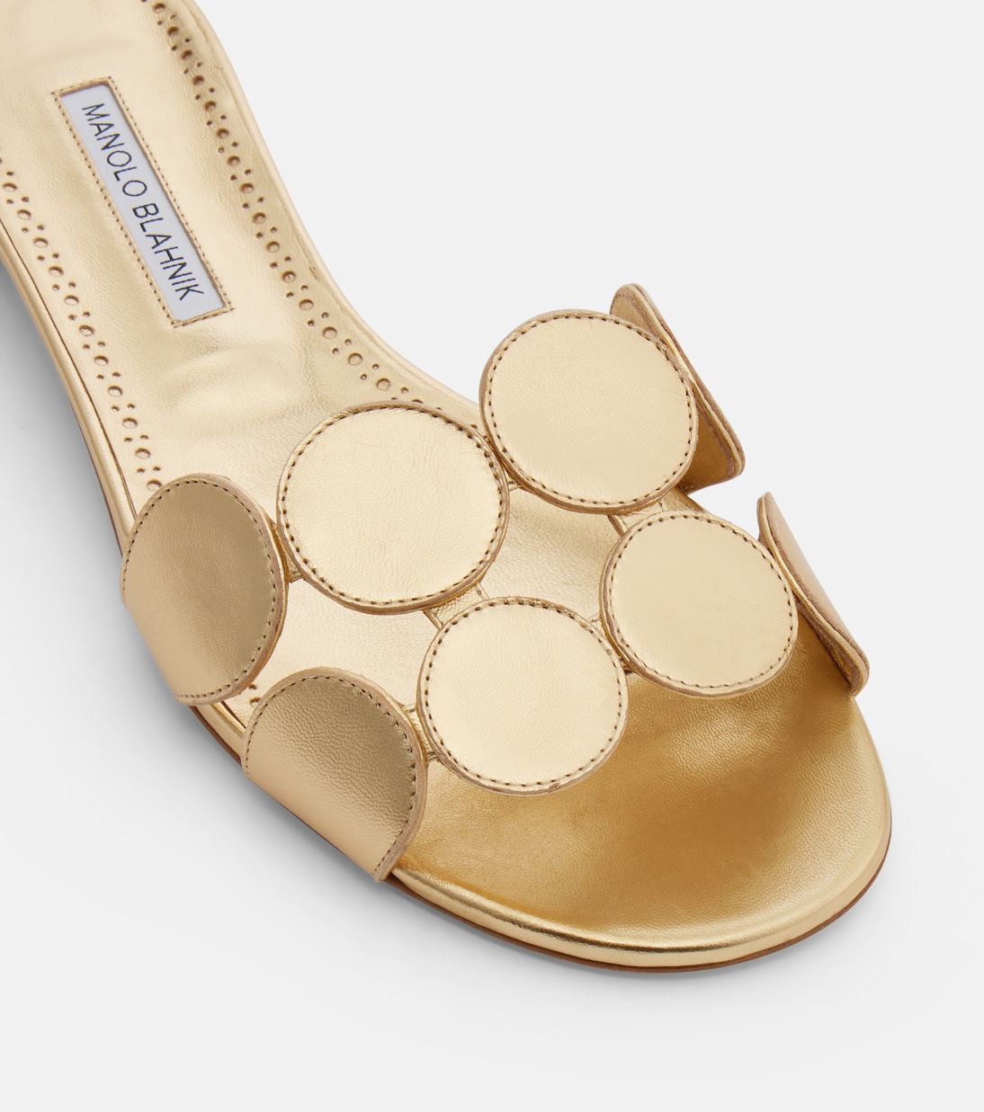 Sandalias Haribalmuflat de piel metalizada | Manolo Blahnik