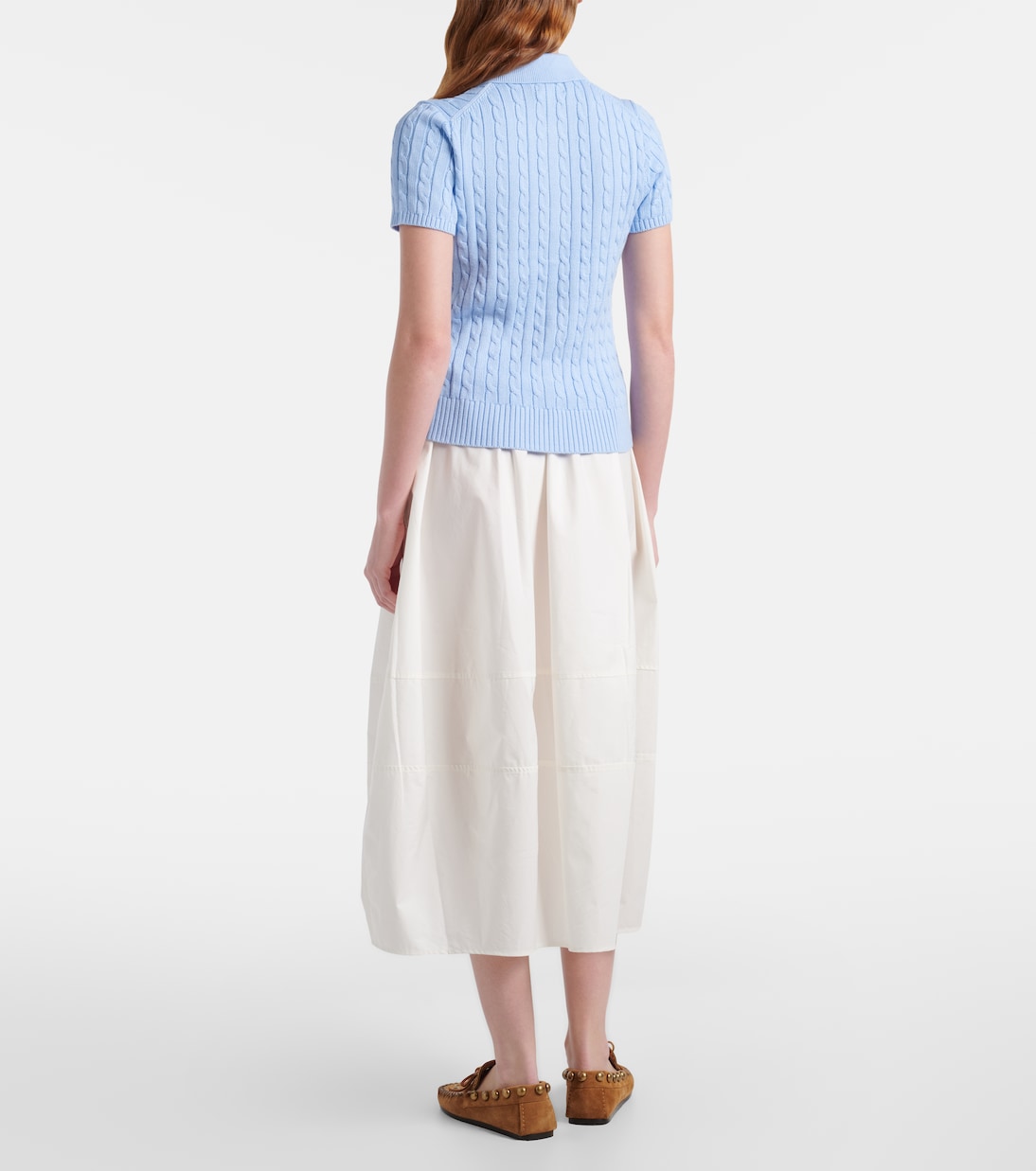 Cotton poplin midi skirt | Polo Ralph Lauren