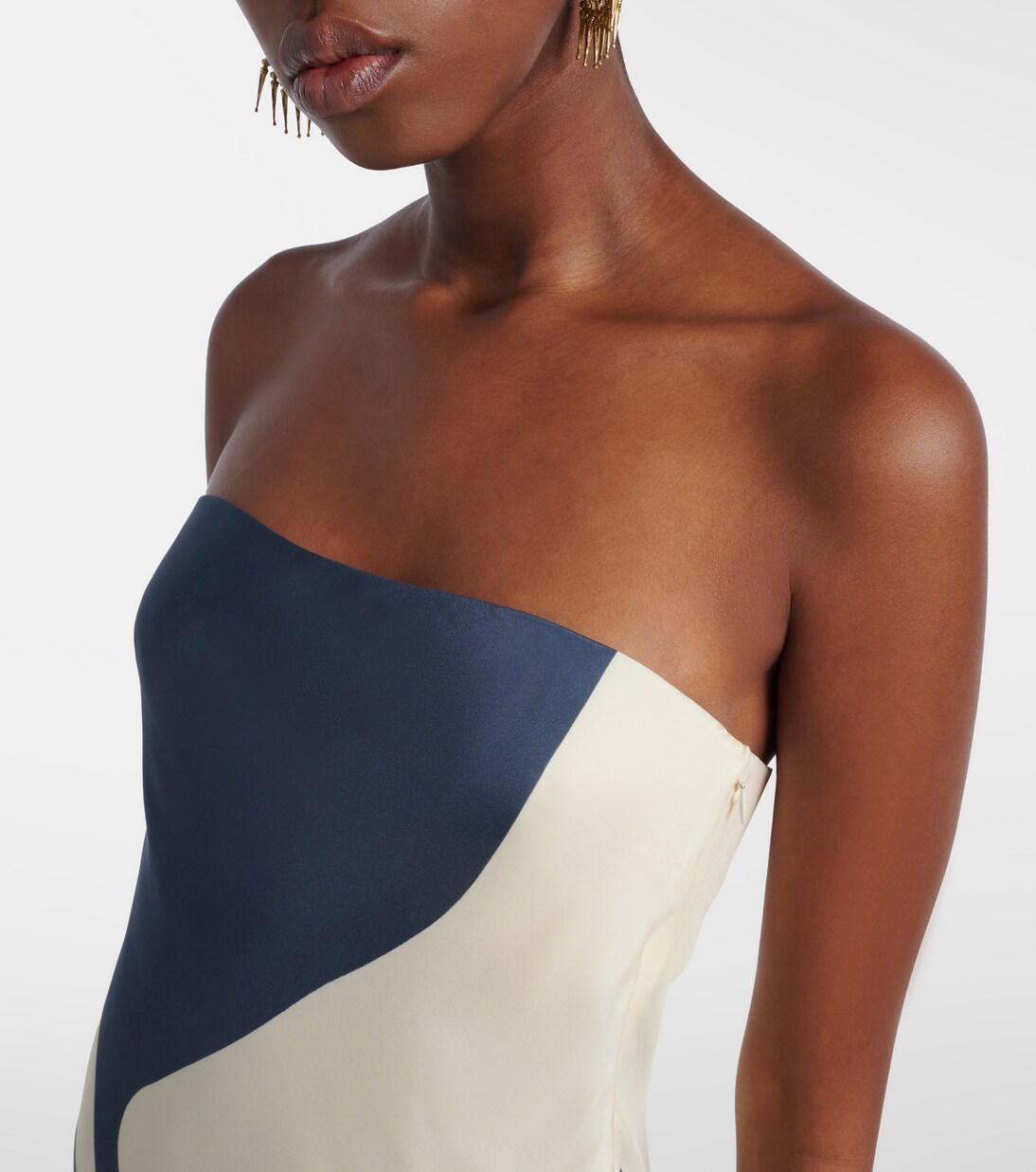 Lilou strapless silk maxi dress | SIR