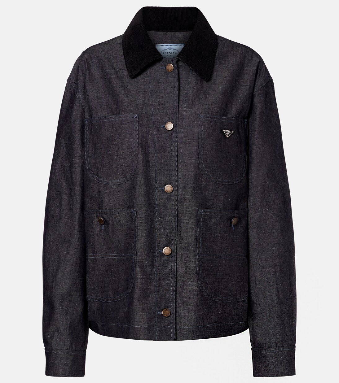 Veste en jean en coton et lin | Prada