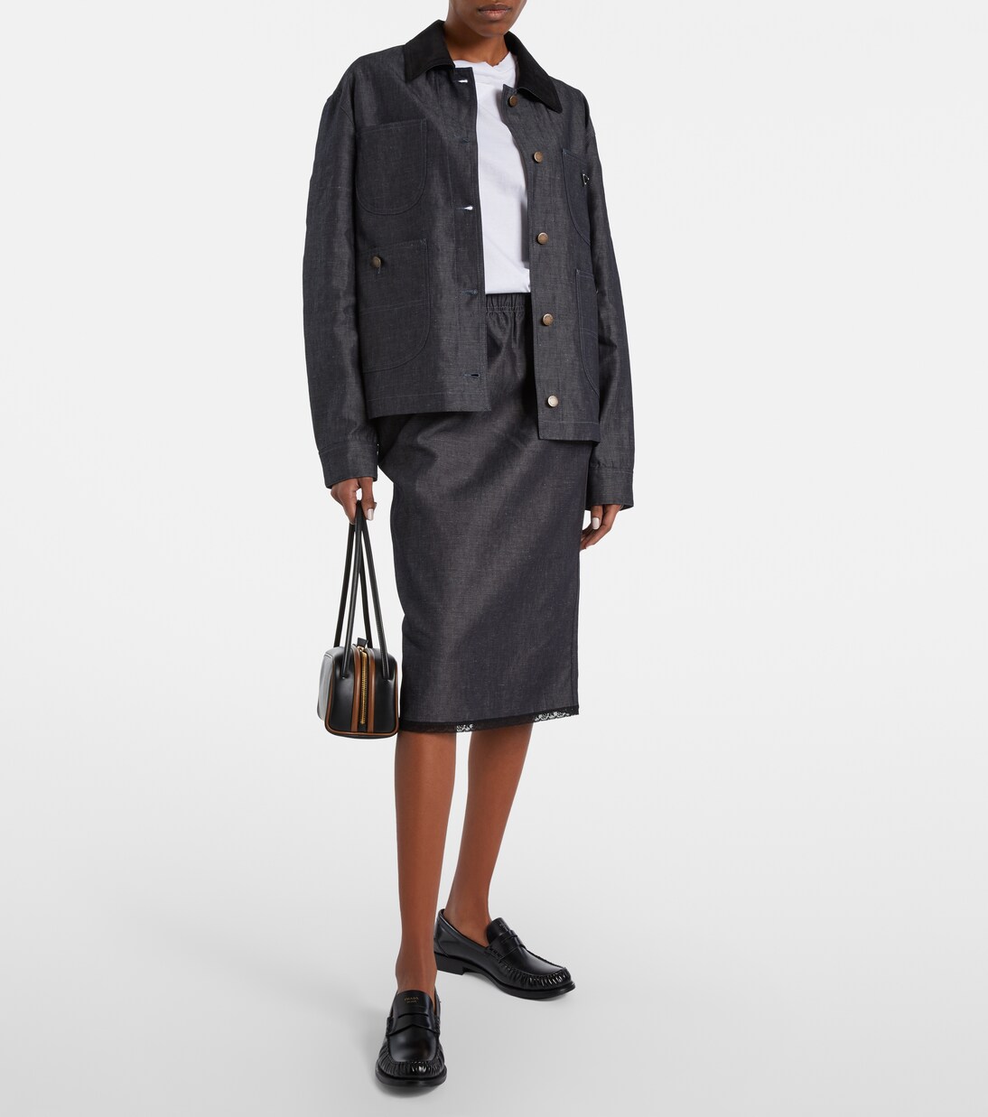 Veste en jean en coton et lin | Prada