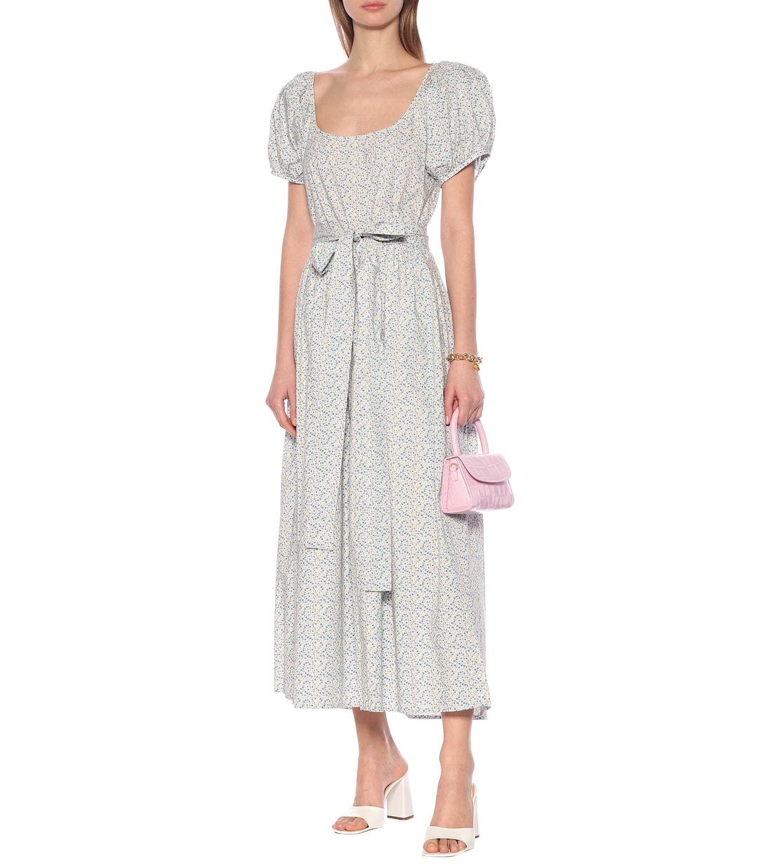 Lais floral cotton-poplin midi dress | LoveShackFancy