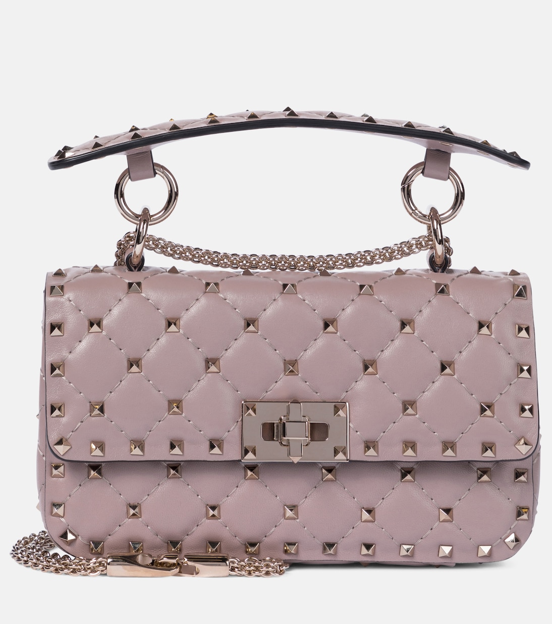 Schultertasche Rockstud Spike Small aus Leder in Pink Valentino Garavani Mytheresa