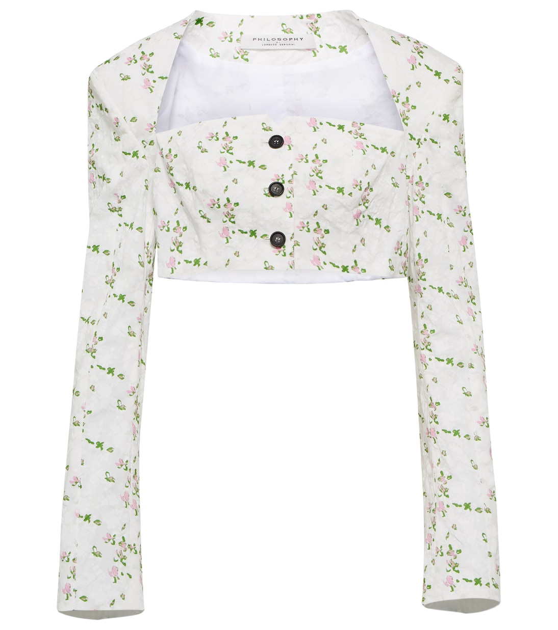 Floral cotton crop top | Philosophy di Lorenzo Serafini