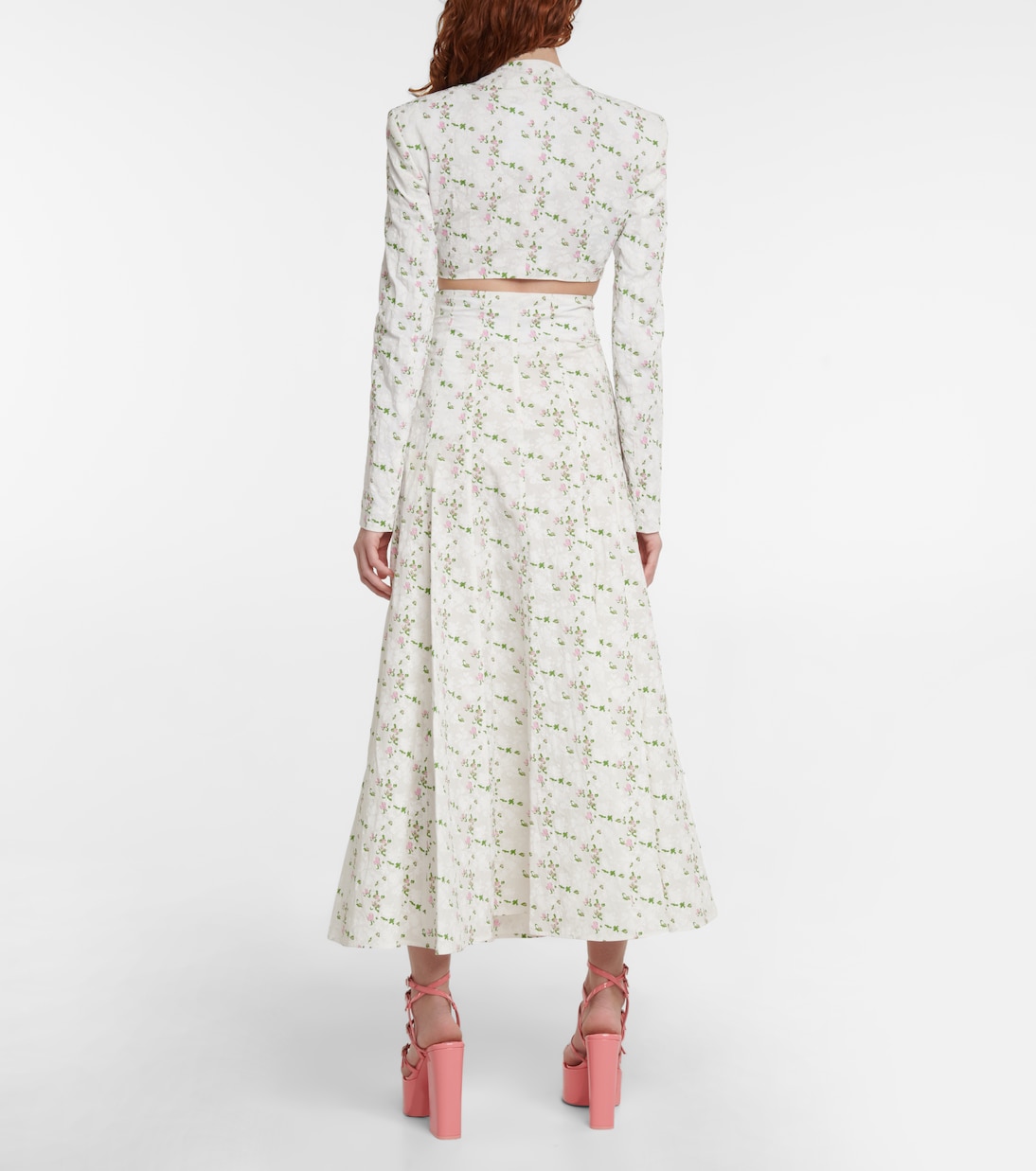 Floral cotton crop top | Philosophy di Lorenzo Serafini