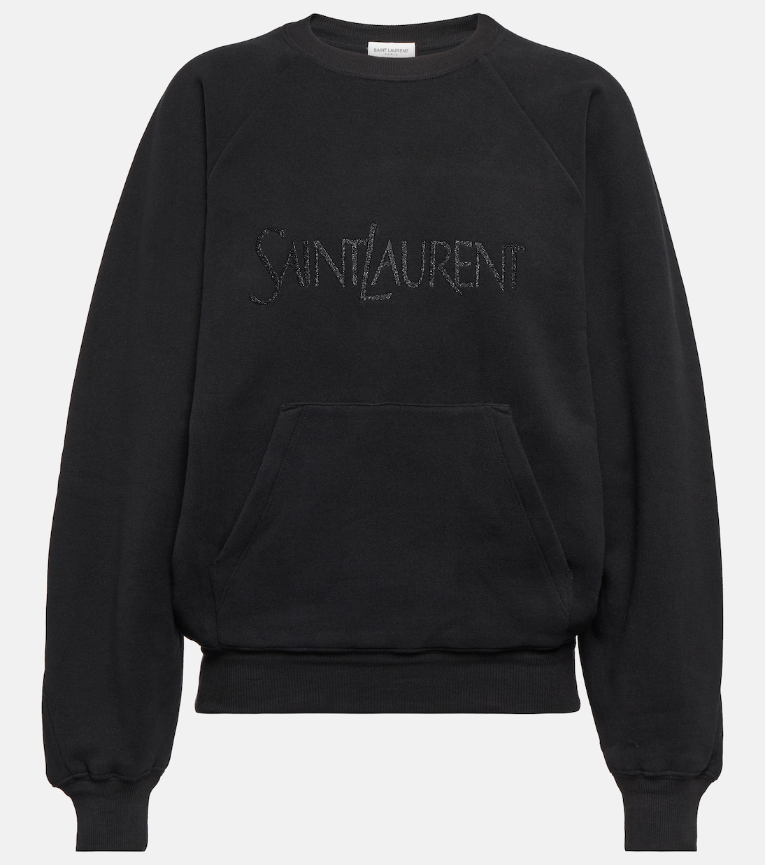 Felpa in Cotone con Logo Iconico di Saint Laurent per Giovani Stilisti